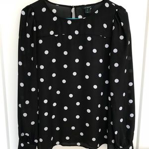 J Crew Factory Polka Dot Top